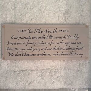 Southern Charm Wall Art - Black Text on Tan Background